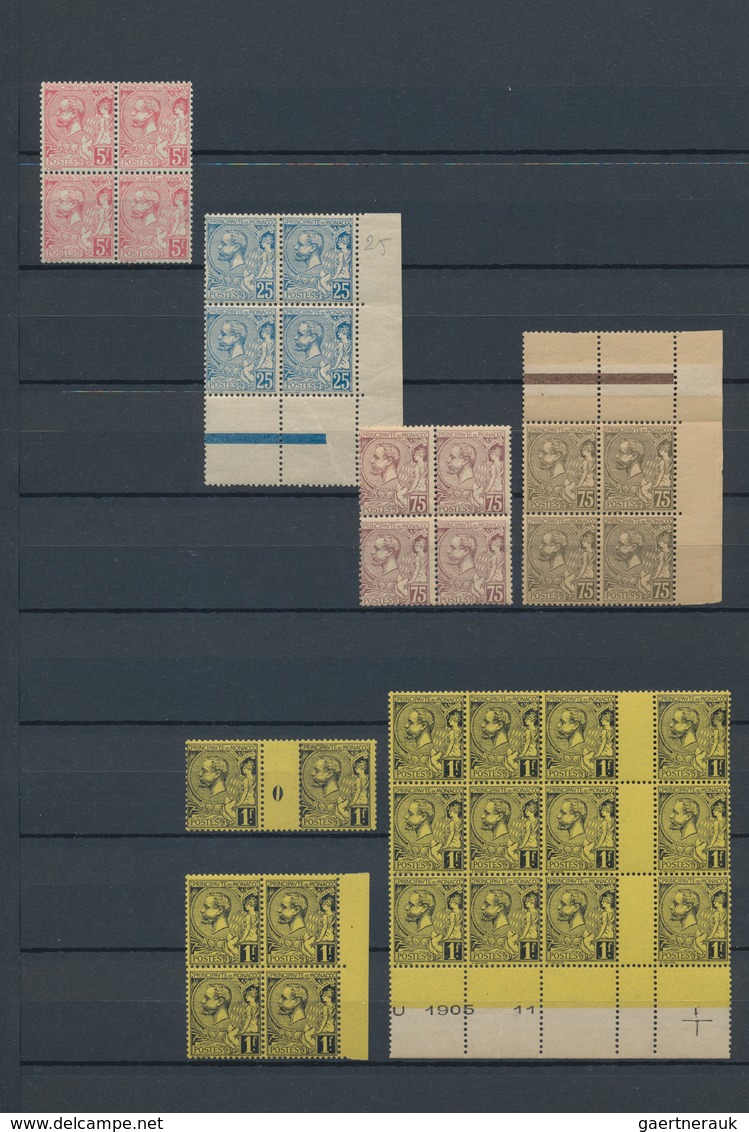 Monaco: 1885/1929, MULTIPLES/GUTTER PAIRS/MILLESIMES, Chiefly MNH Collection On Stockpages Incl. Bet - Used Stamps