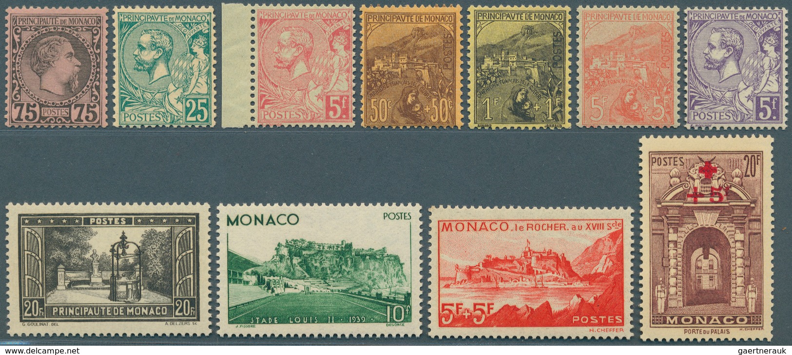 Monaco: 1885/1951, POSTFRISCHE TOP-SAMMLUNG Auf Lindner-Falzlos-T-Vordruckblättern, In Den Hauptnumm - Usati