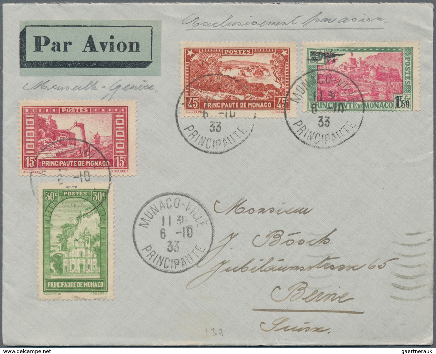 Monaco: 1895/1957, Covers, Some Real Used Ppc And Few Used Stationery (60), Mostly From Corresponden - Used Stamps