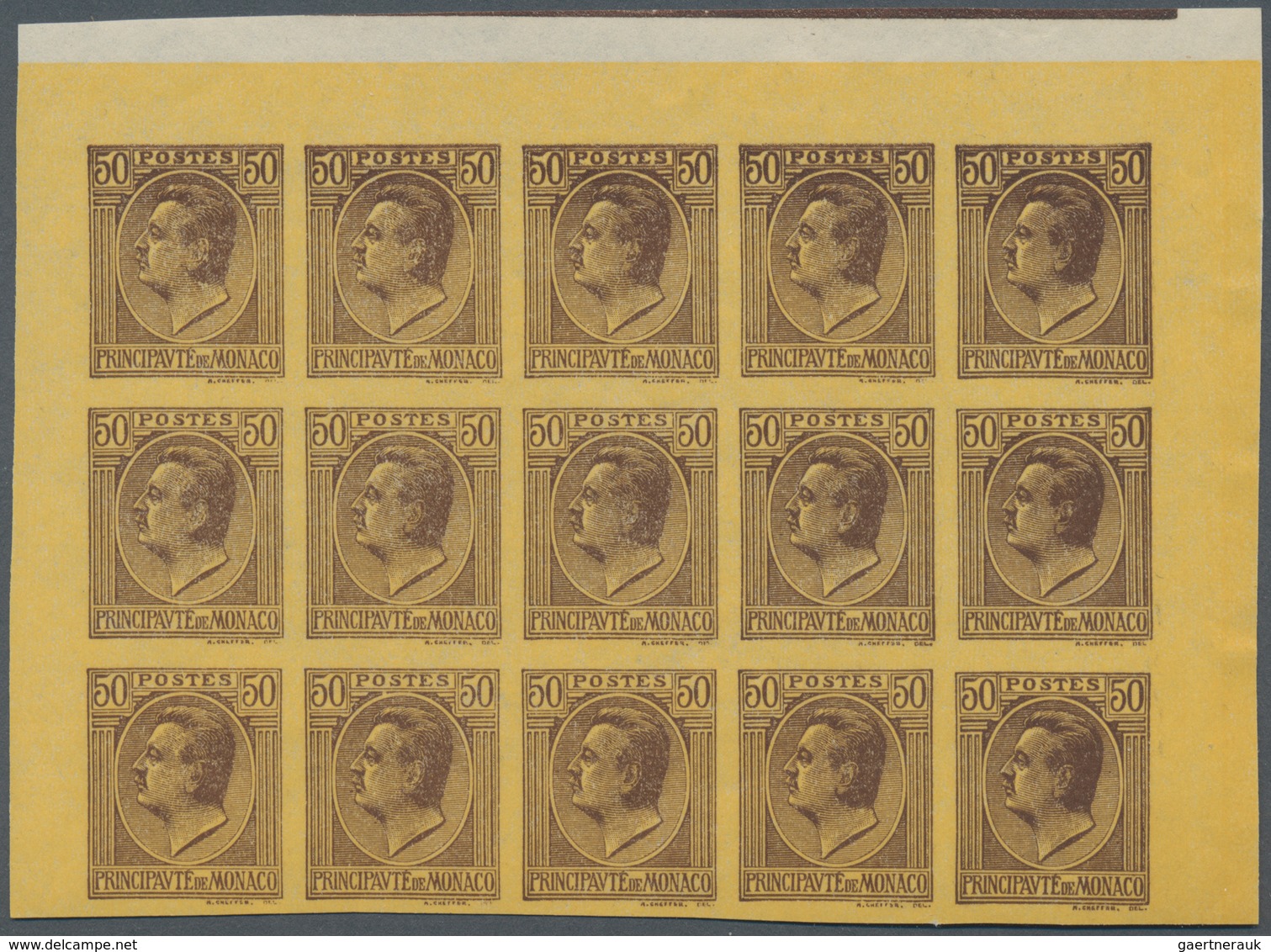 Monaco: 1924/1929, Definitives "Coat Of Arms/Louis II.", 1c.-50c., Set Of 15 Different Values Each A - Usati