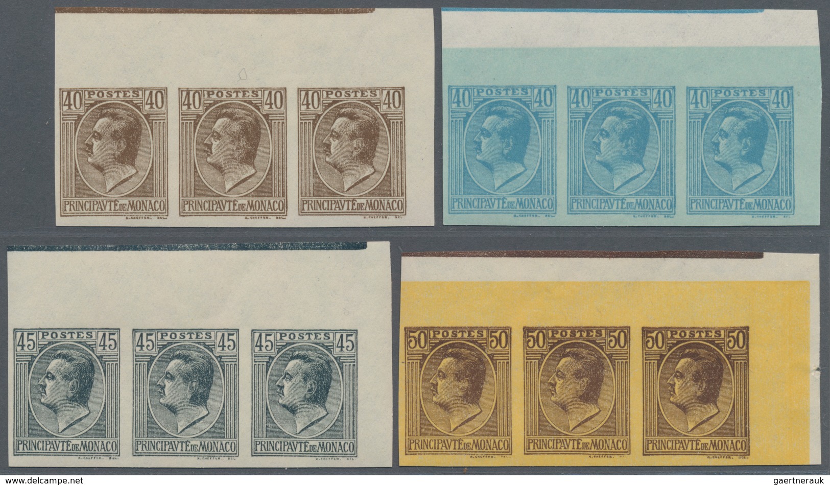 Monaco: 1924/1933, Coat Of Arms And Prince Louis II. 16 Different Values 1c. Grey To 50c. Brown-lila - Gebraucht