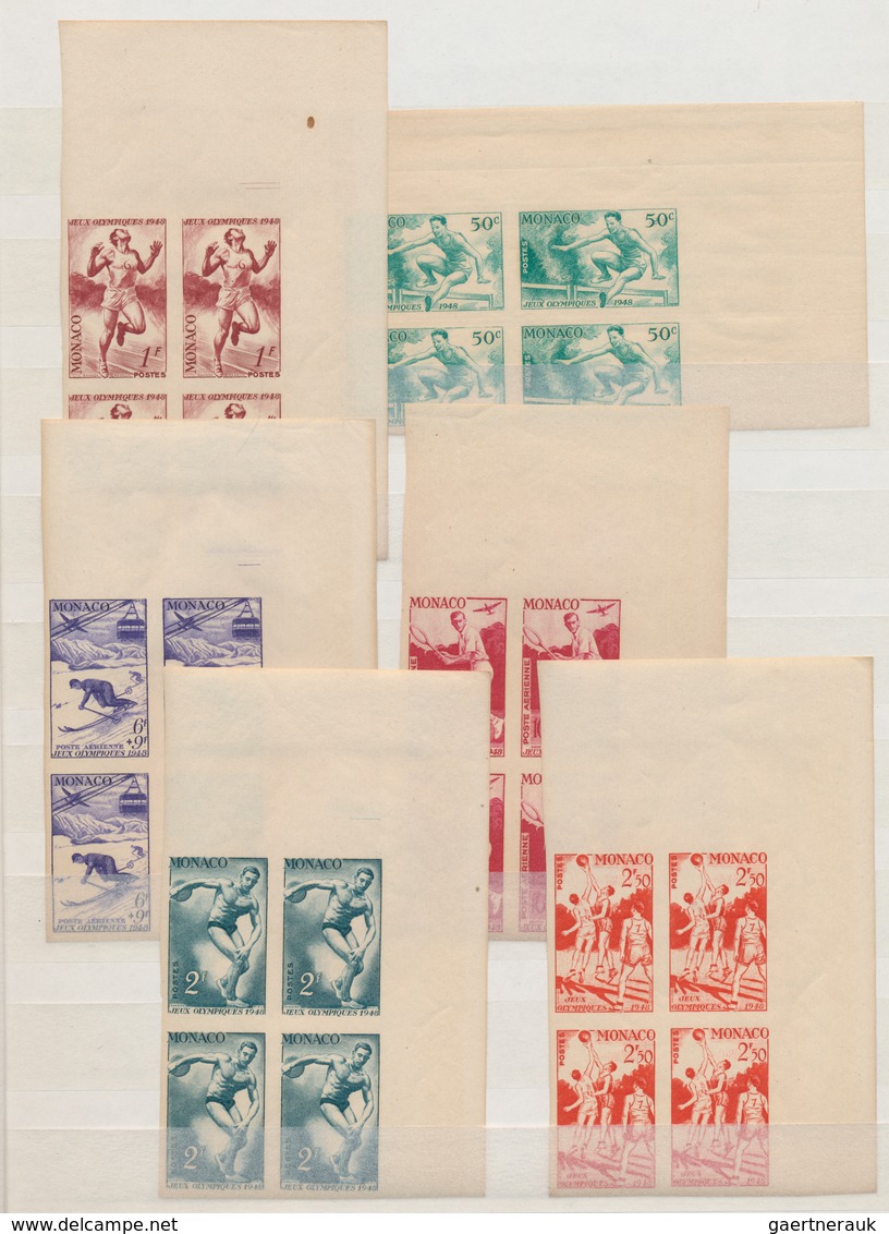 Monaco: 1948/1999, Lot Of Imperf. Stamps, Colour Proofs, Epreuve De Luxe And Souvenir Cards. - Gebraucht