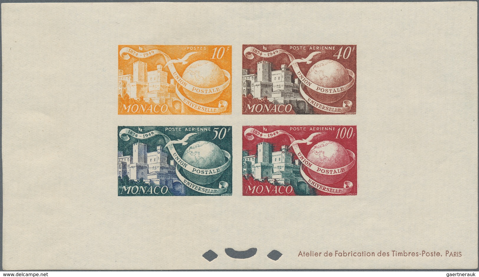 Monaco: 1949/1950, 75th Anniversary Of UPU, Specialised Assortment Incl. Six BLOC SPECIAUX Unmounted - Usados