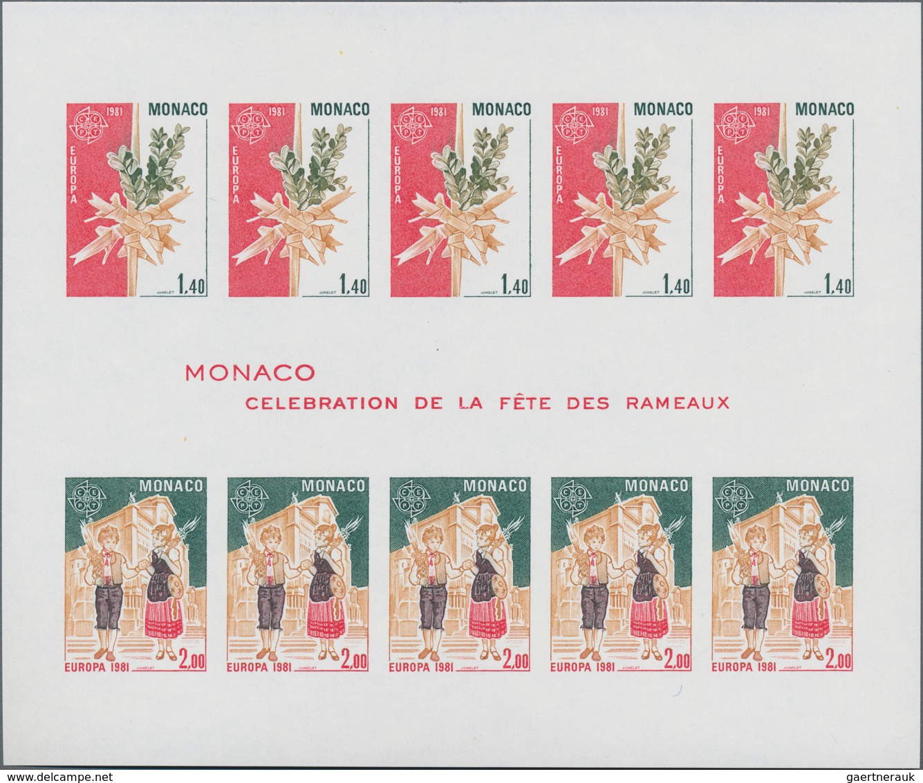 Monaco: 1981, Cept Souvenir Sheet IMPERFORATE, Lot Of 51 Pieces Mint Never Hinged. Maury 1307A Nd (5 - Usados