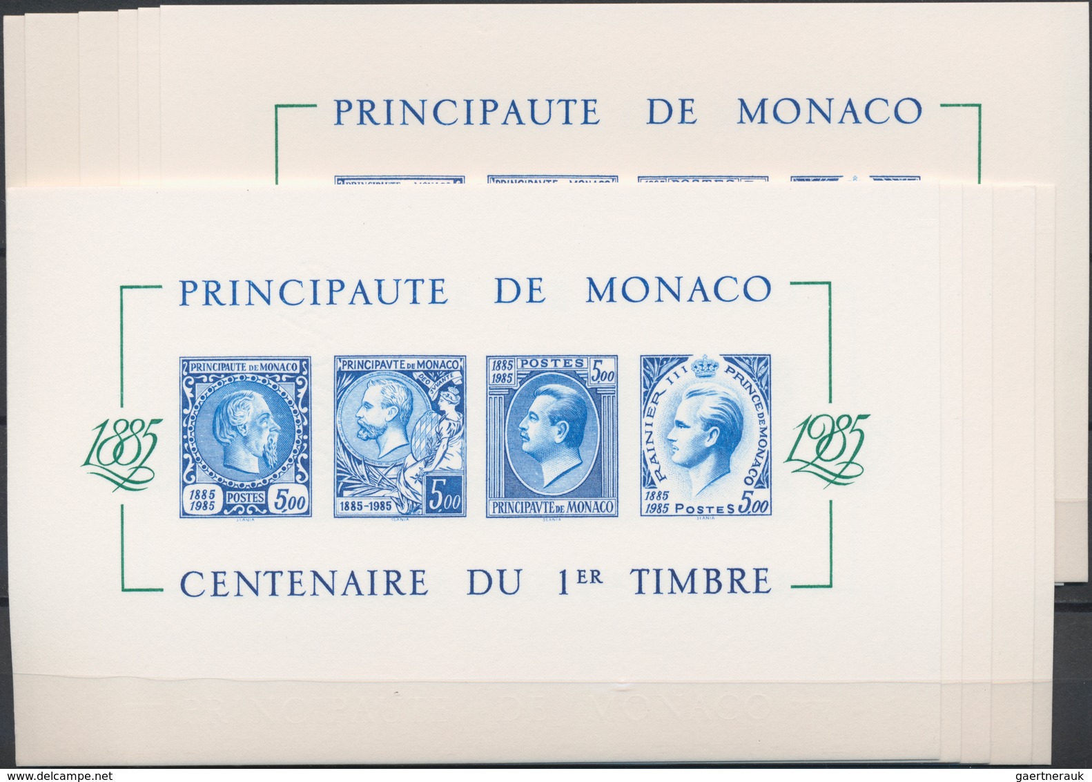 Monaco: 1985, Stamp Centenary Souvenir Sheet, Epreuve De Luxe On Thick Watermarked Paper And Colourl - Oblitérés