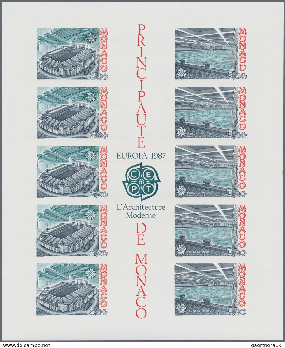 Monaco: 1987, Cept Souvenir Sheet IMPERFORATE, Lot Of 50 Pieces Mint Never Hinged. Maury 1603A Nd (5 - Oblitérés