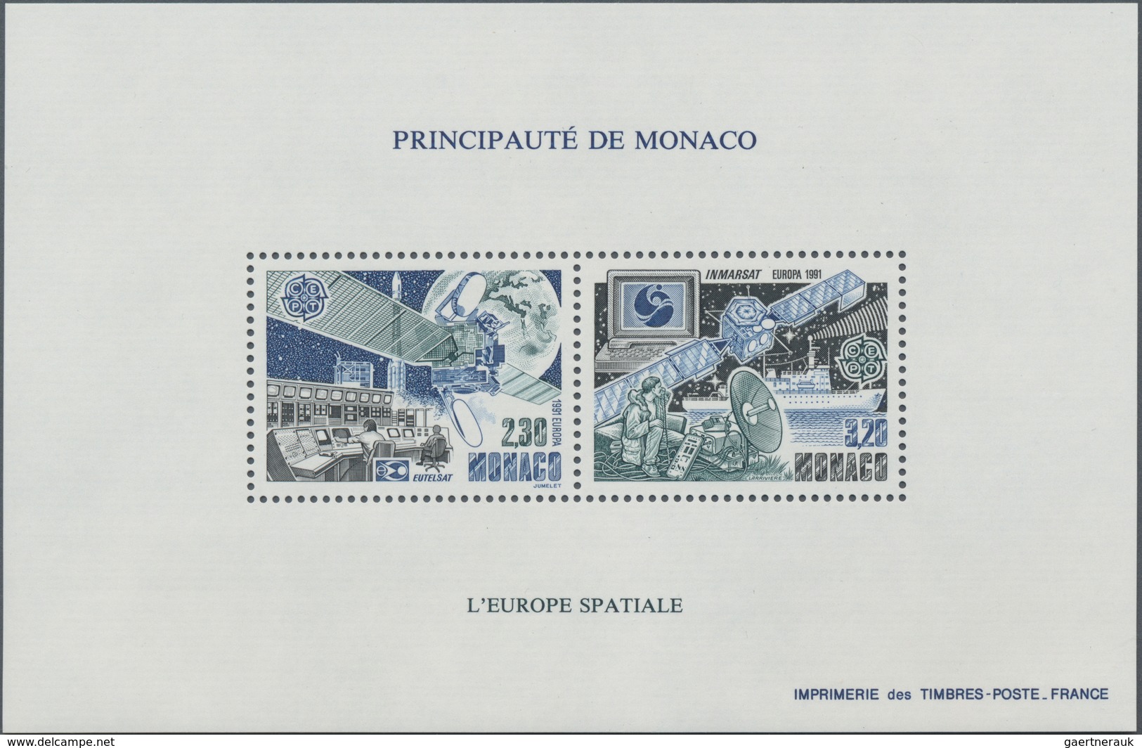 Monaco: 1991, Cept "Space", Bloc Speciaux Perforated, 47 Pieces Mint Never Hinged. Maury BS14 (47), - Oblitérés