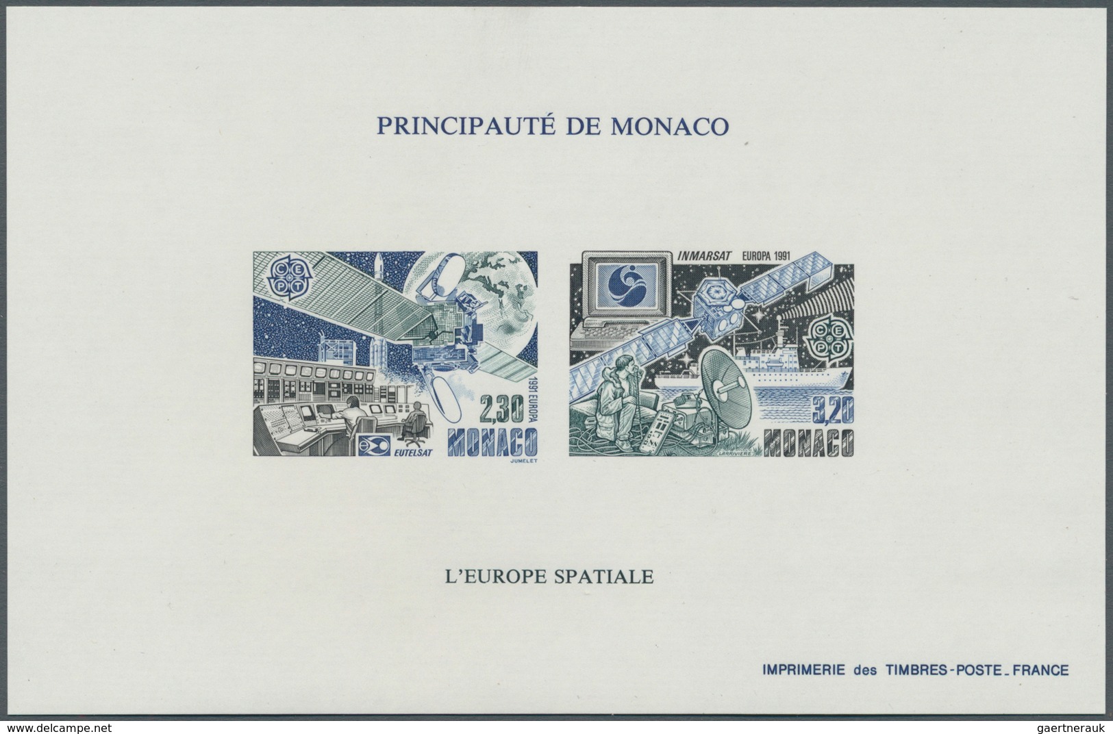 Monaco: 1991, Europa-Cept (European Space Programs), Bloc Speciaux IMPERFORATE, 100 Pieces Unmounted - Oblitérés