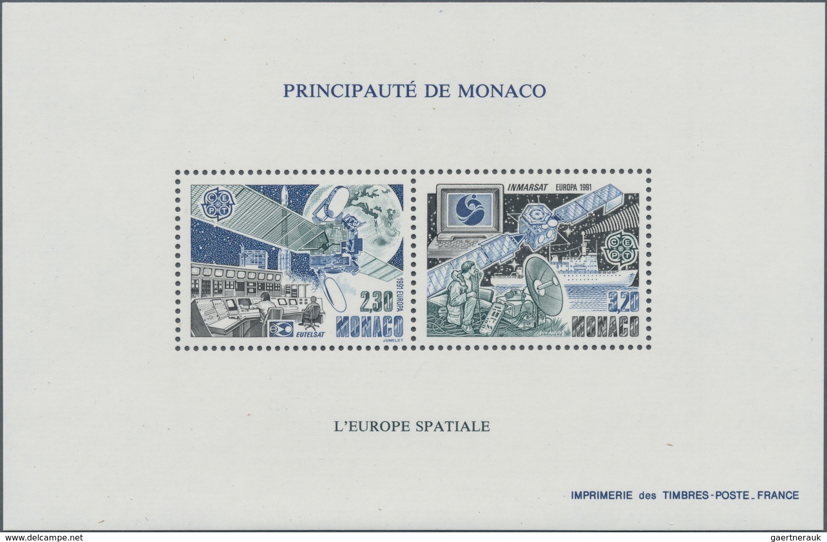 Monaco: 1991, Monaco, Europa-Cept (European Space Programs), Bloc Speciaux, 50 Pieces Unmounted Mint - Oblitérés