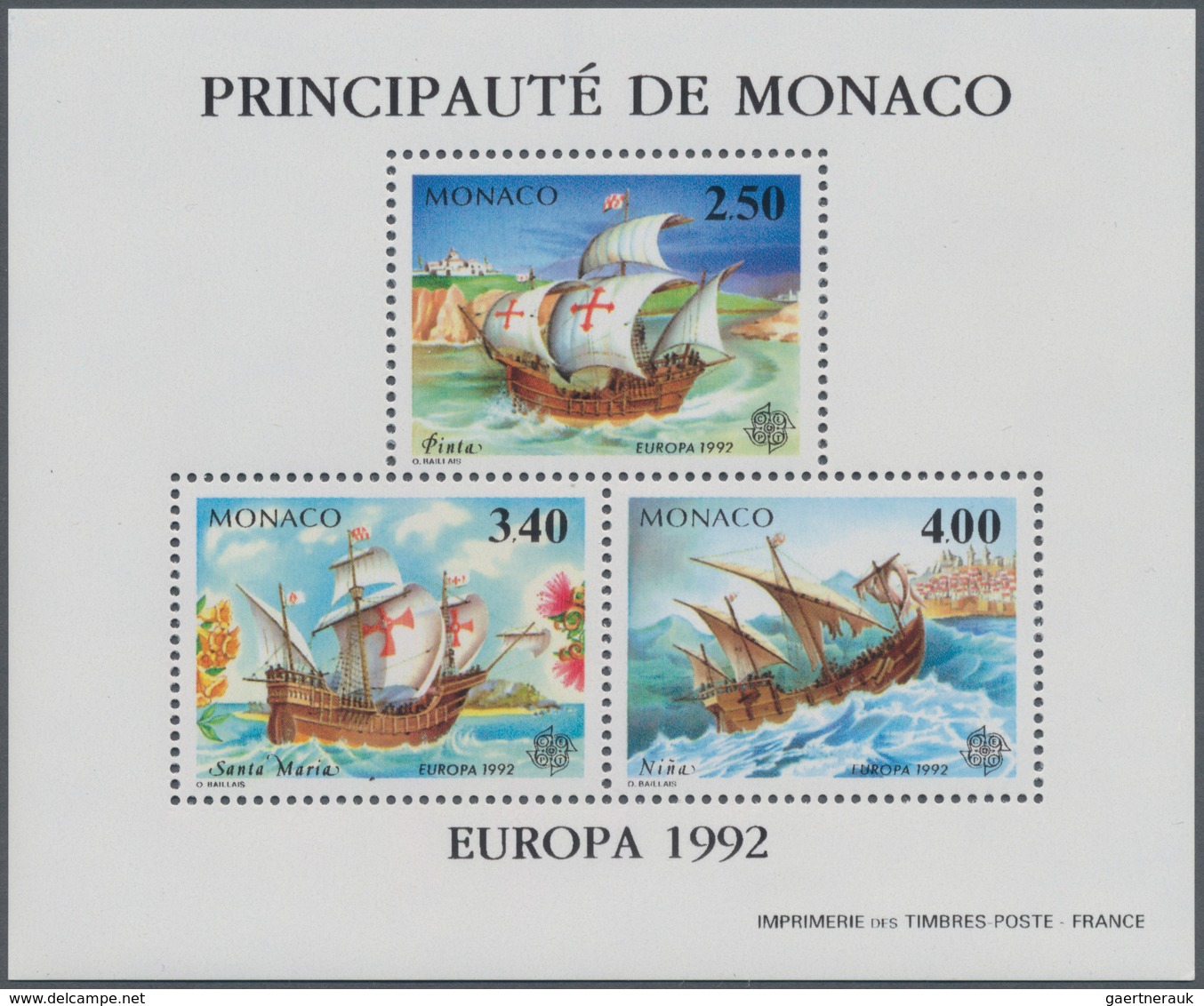 Monaco: 1992, Europa-CEPT '500 Years Discovery Of America' In A Lot With 20 Special Miniature Sheets - Oblitérés