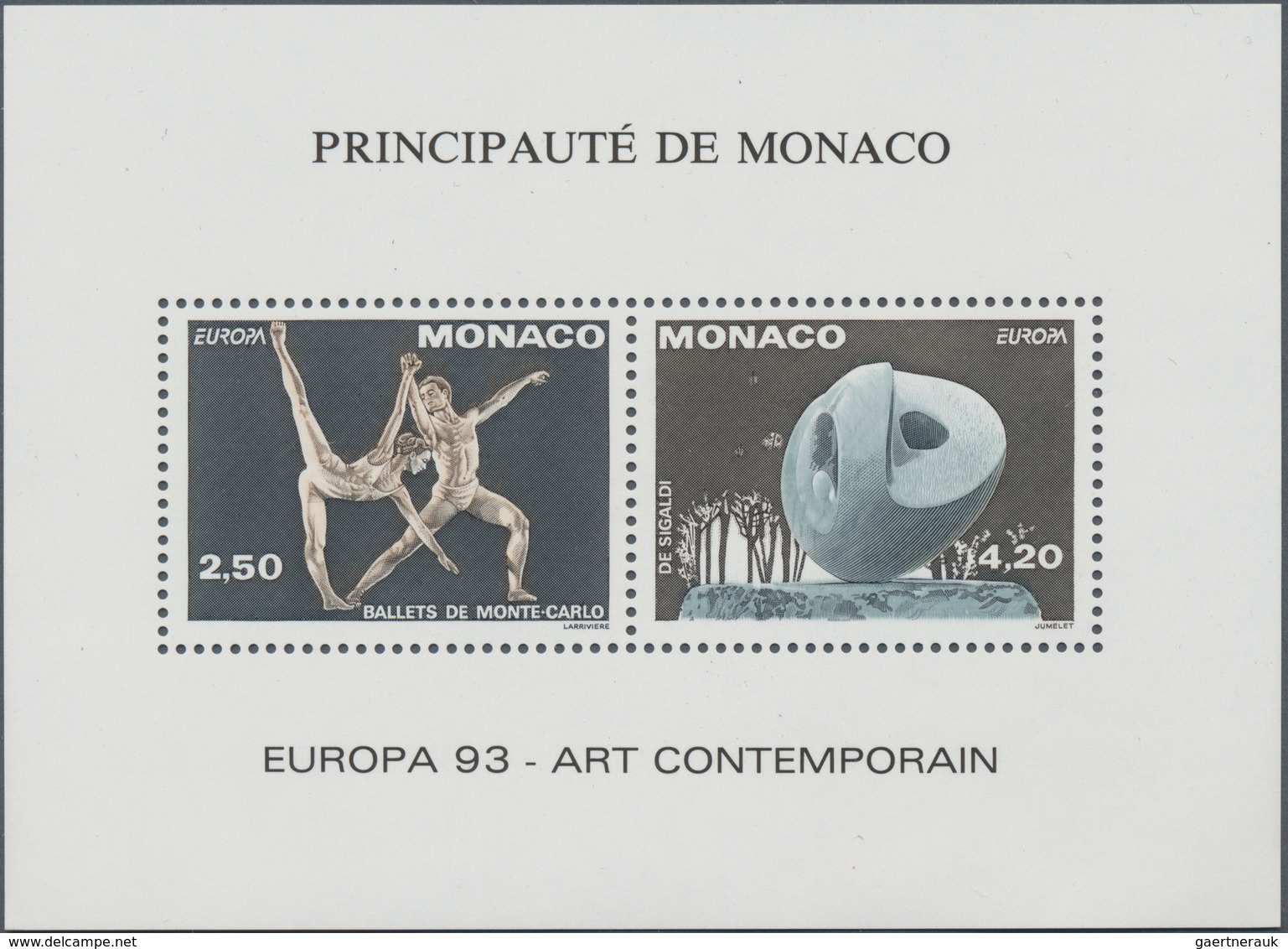 Monaco: 1993, Cept "Contemporary Art", Bloc Speciaux, 55 Pieces Mint Never Hinged. Maury BS20 (55), - Oblitérés