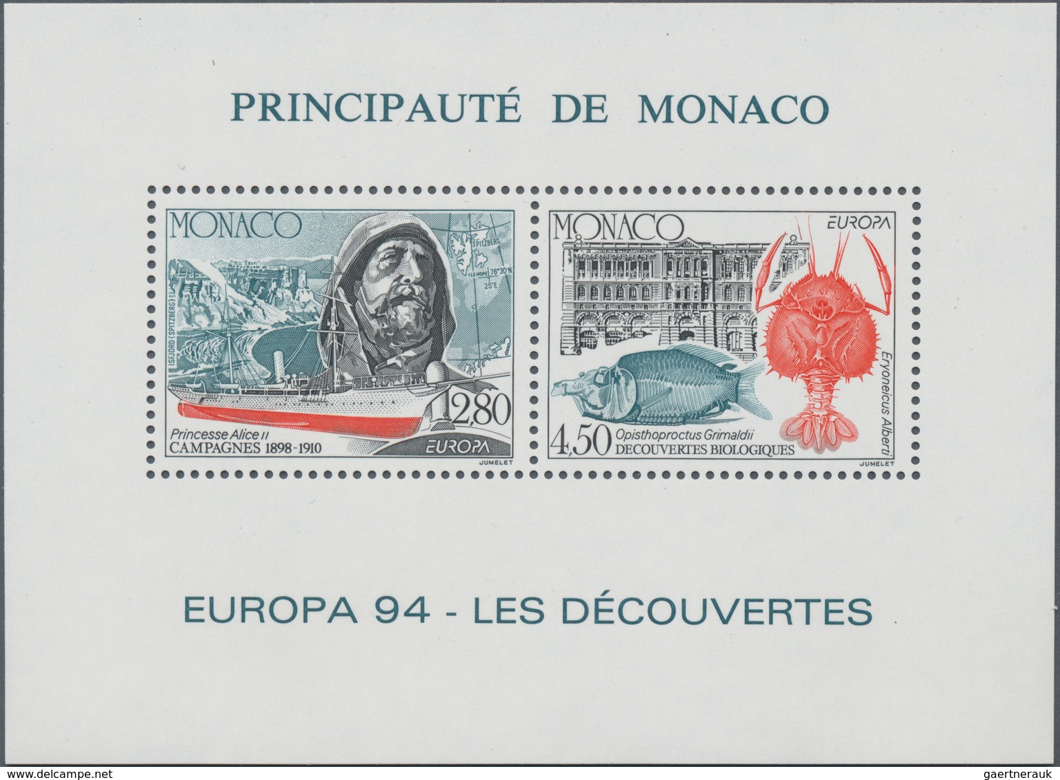Monaco: 1994, Cept "Explorations", Bloc Speciaux Perforated, 48 Pieces Mint Never Hinged. Maury BS22 - Oblitérés