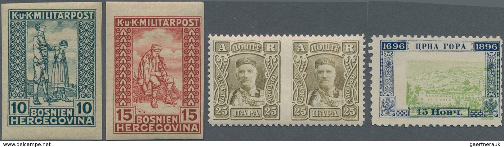 Montenegro: 1874/1945, Montenegro And Yugoslavian Area, Specialised Assortment Of Apprx. 86 Stamps I - Montenegro