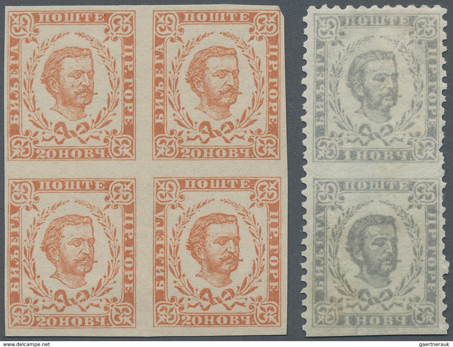 Montenegro: 1894/1898, Definitives "Nikola", Specialised Assortment Of Apprx. 62 Stamps Incl. Blocks - Montenegro