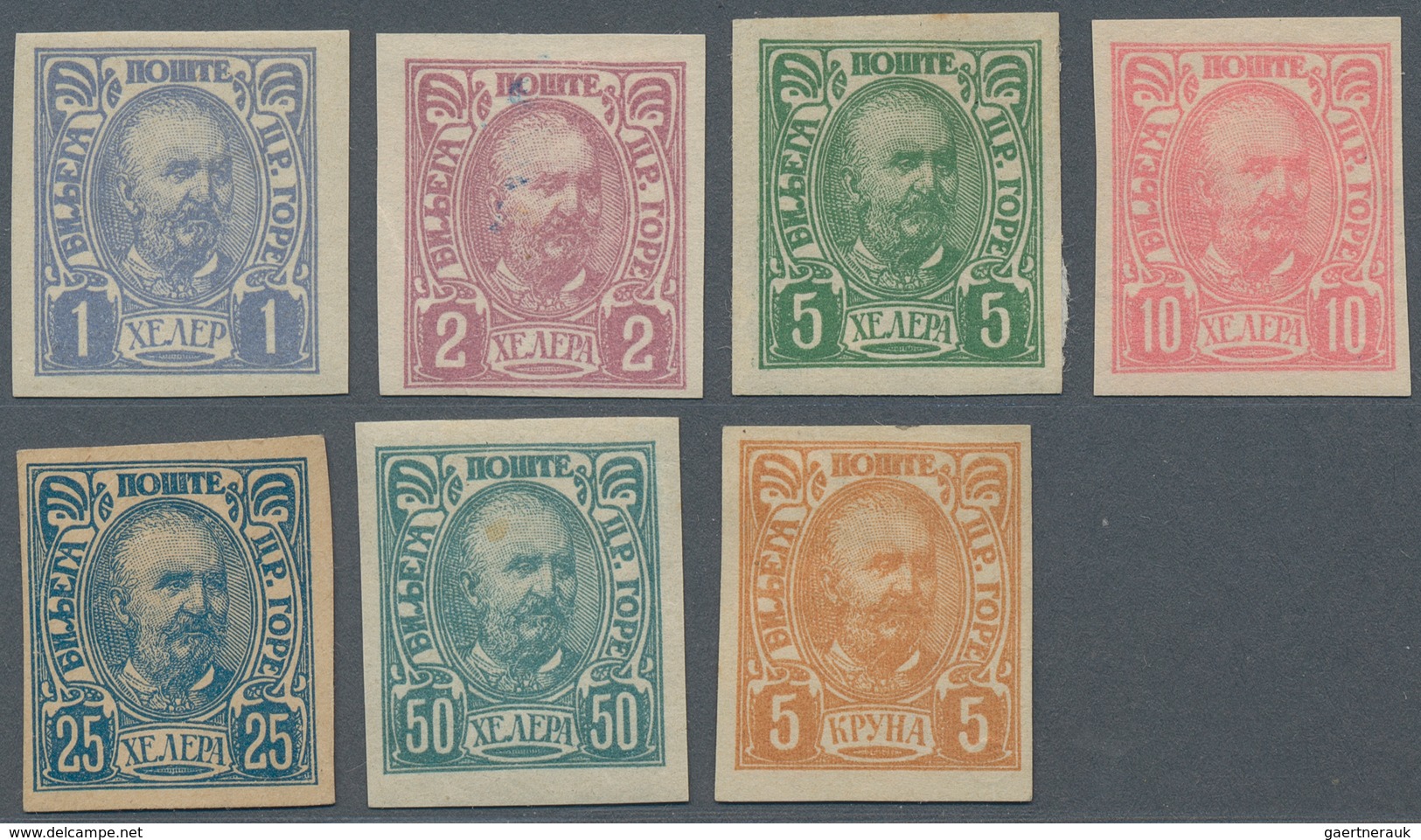 Montenegro: 1902, Definitives "Nikolai", Specialised Assortment Of Apprx. 140 Stamps Incl. Multiples - Montenegro