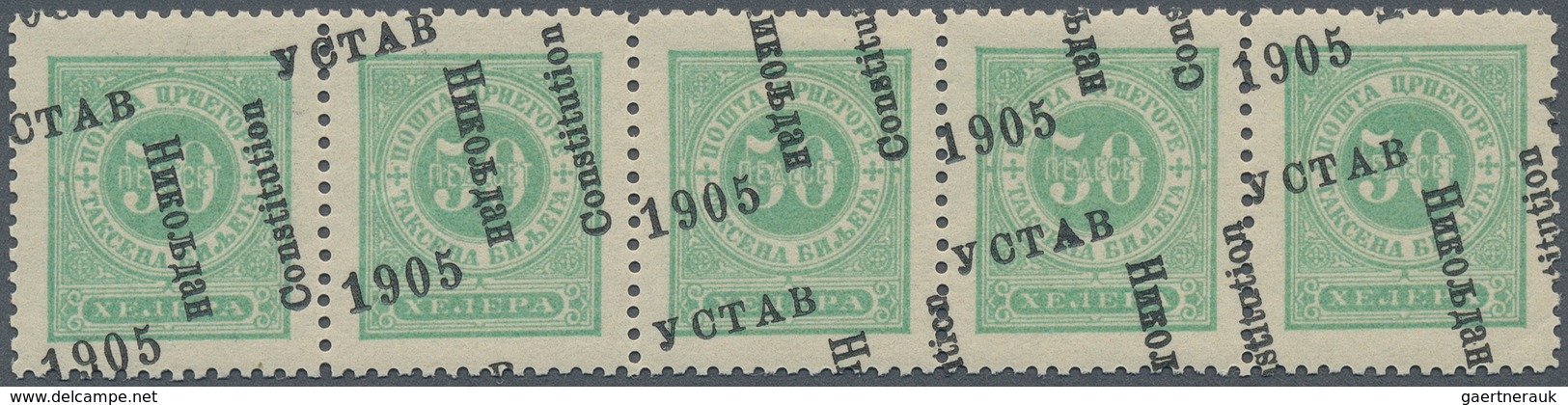 Montenegro - Portomarken: 1906, Overprints, Specialised Assortment Of Apprx. 140 Stamps Showing Many - Montenegro