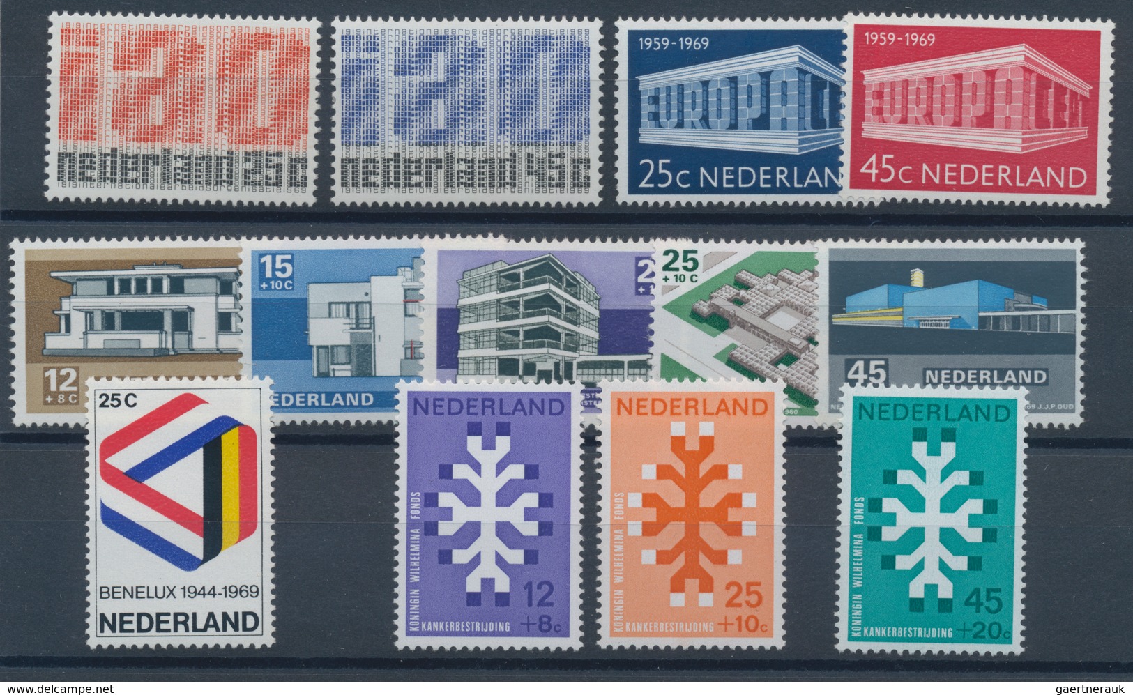 Niederlande: 1969, Sets Without The Definitives Per 325 MNH. Every Year Set Is Separately Sorted On - Andere & Zonder Classificatie