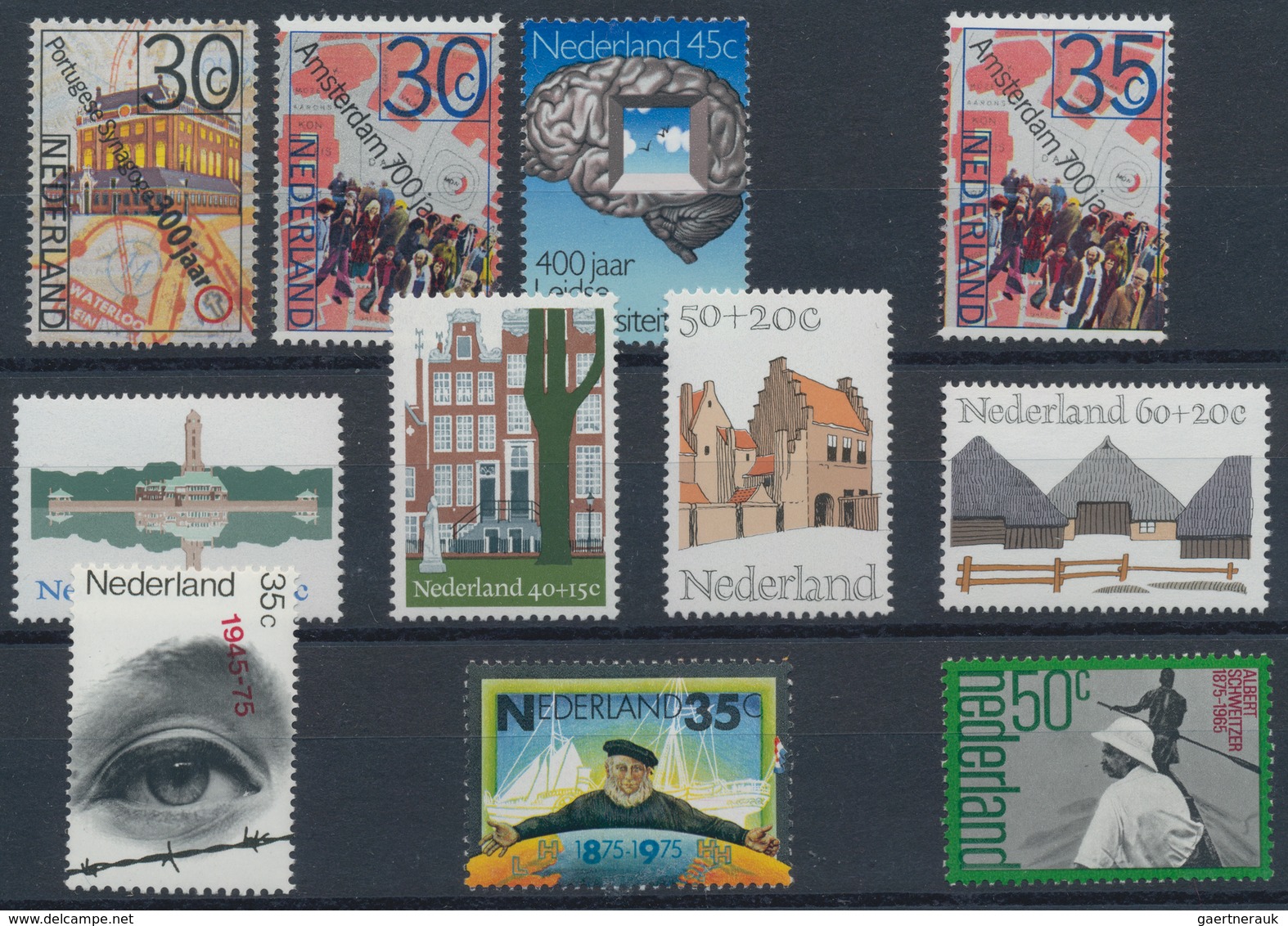 Niederlande: 1975, Sets Without The Definitve And Souvenir Sheets Per 275 MNH. Every Year Set Is Sep - Other & Unclassified