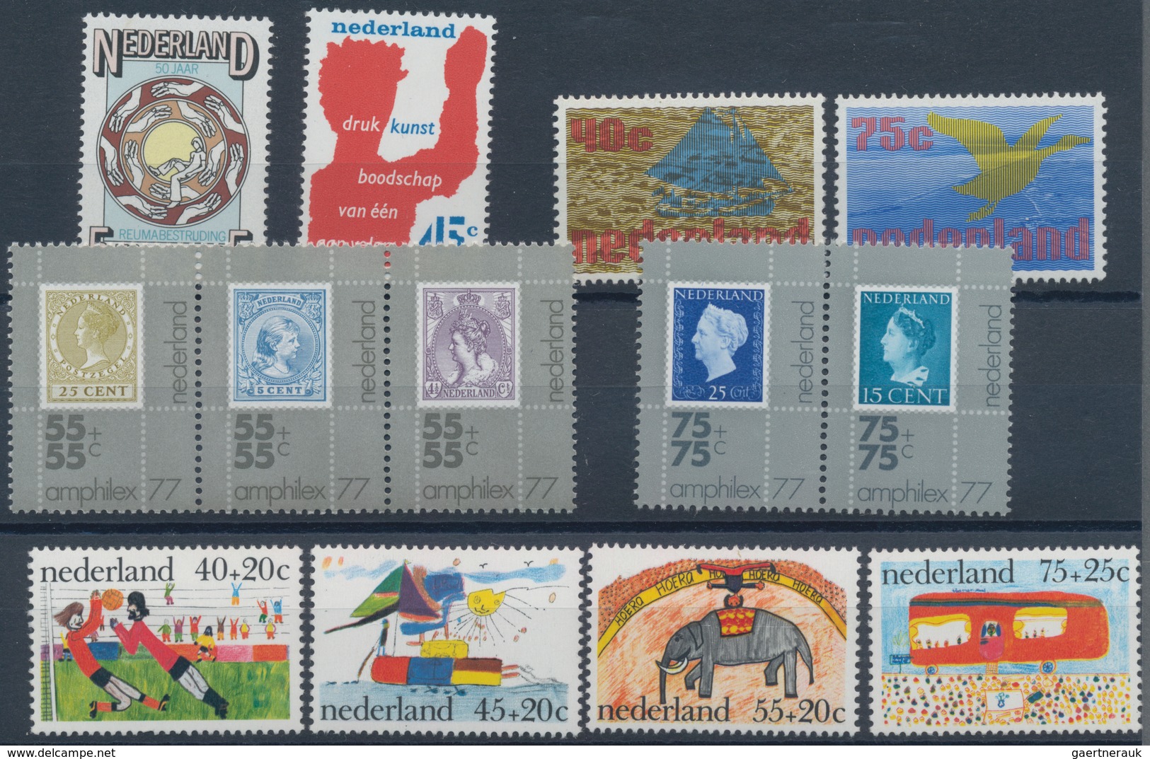 Niederlande: 1976, Sets Without The Definitives And Souvenir Sheets Per 175 MNH. Every Year Set Is S - Andere & Zonder Classificatie