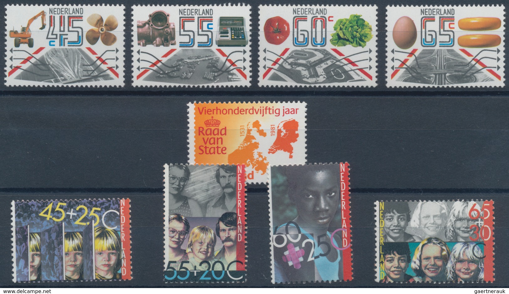 Niederlande: 1981, Sets Without The Definitives And Souvenir Sheets Per 125 MNH. Every Year Set Is S - Other & Unclassified