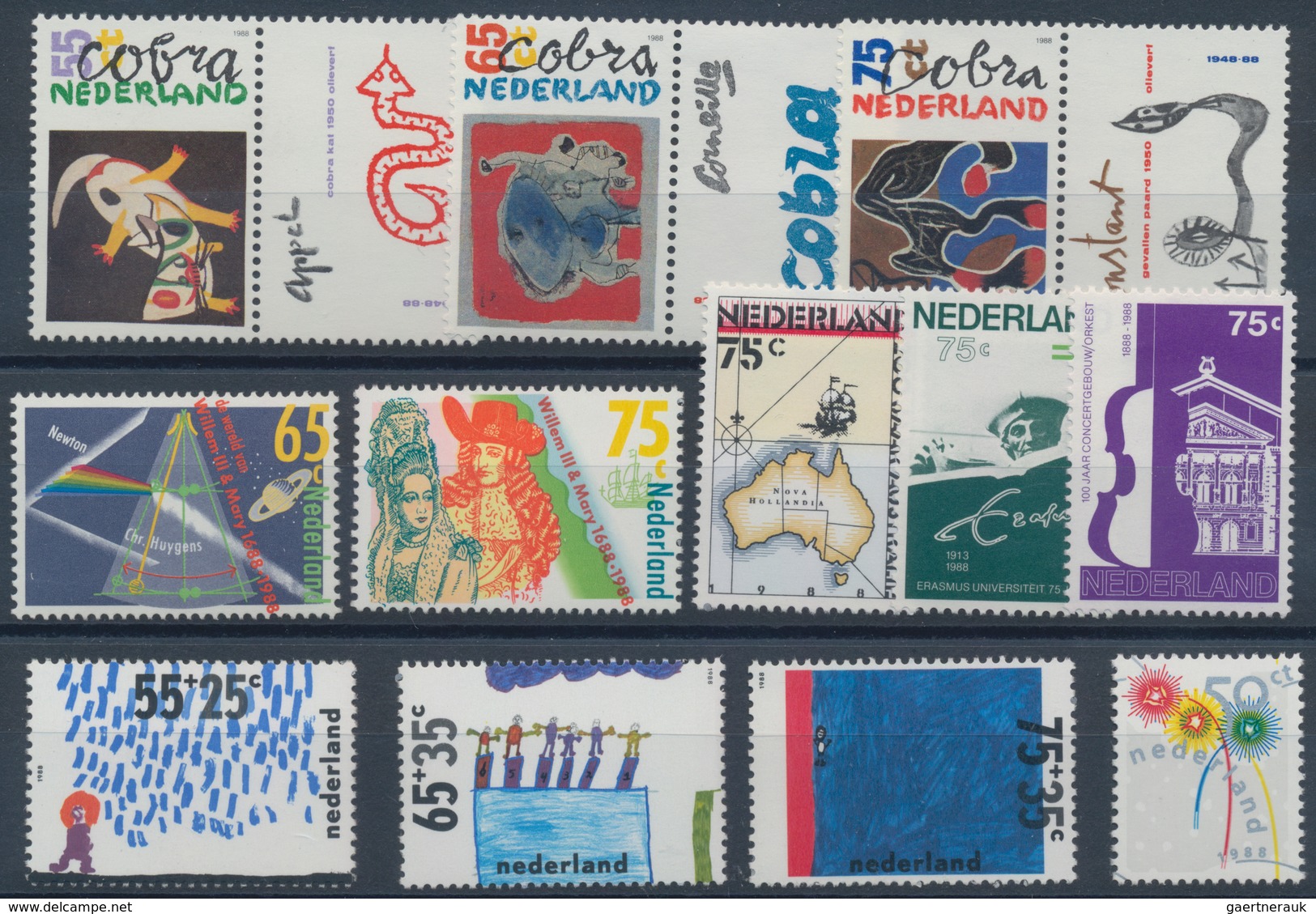 Niederlande: 1988, Sets Without The Souvenir Sheets Per 100 MNH. Every Year Set Is Separately Sorted - Other & Unclassified