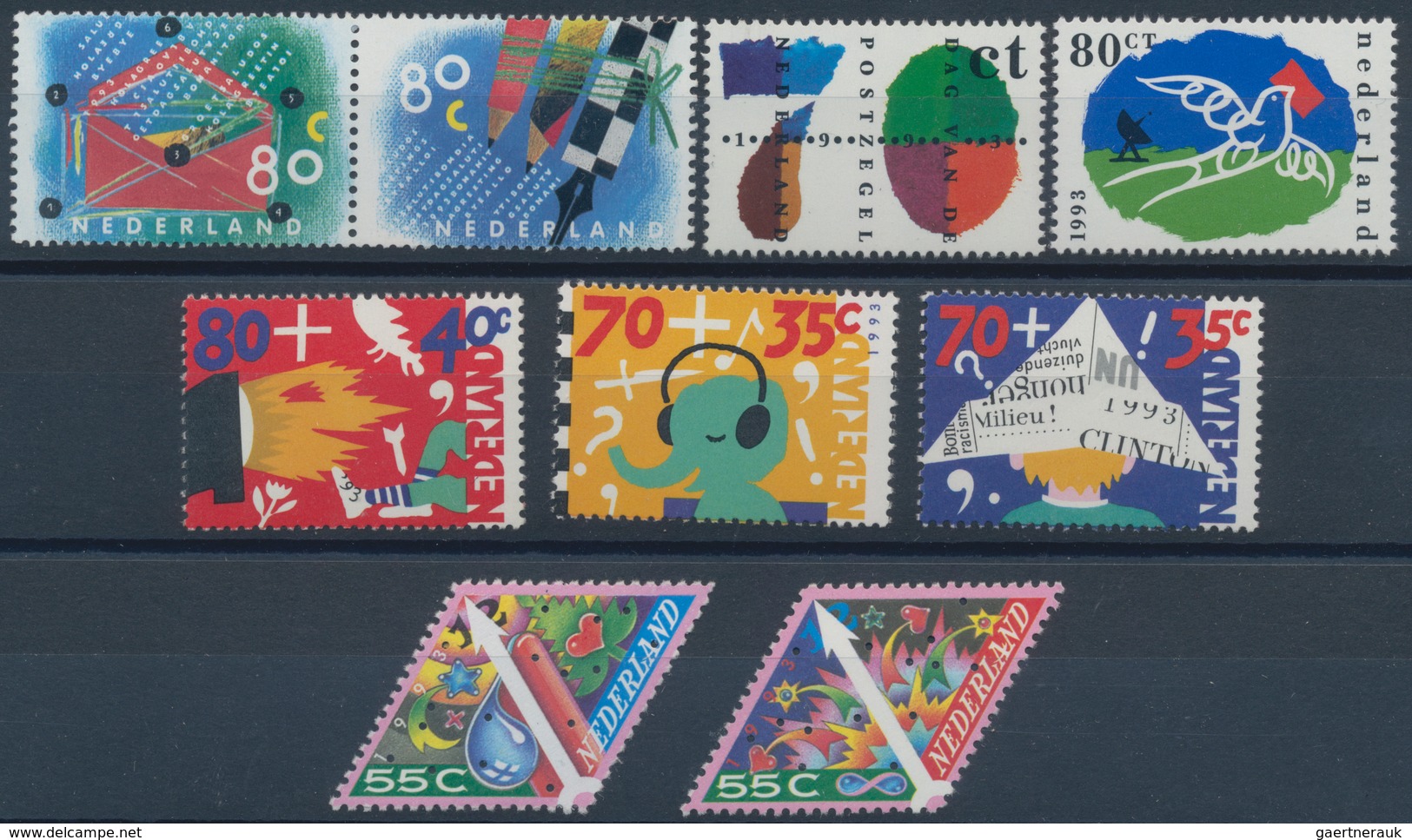 Niederlande: 1993, Sets Without The Definitives And Souvenir Sheets Per 150 MNH. Every Year Set Is S - Altri & Non Classificati