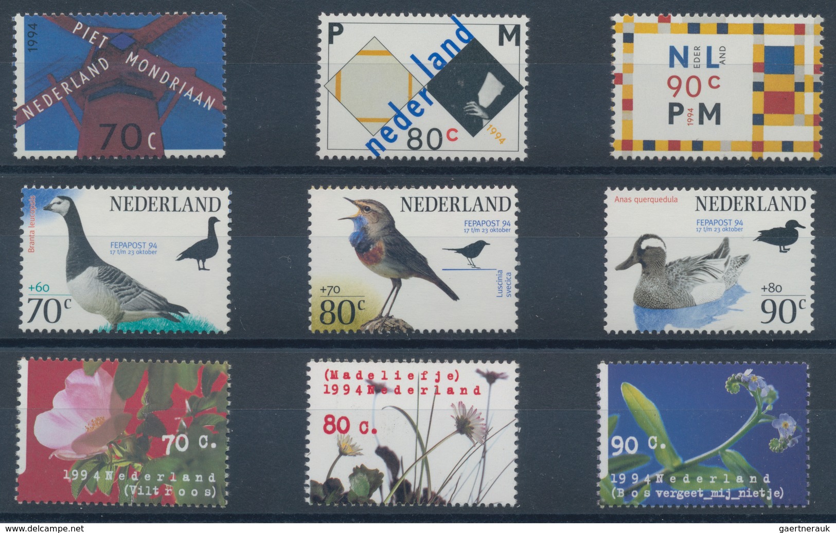 Niederlande: 1994, Sets Without The Souvenir Sheets Per 225 MNH. Every Year Set Is Separately Sorted - Andere & Zonder Classificatie