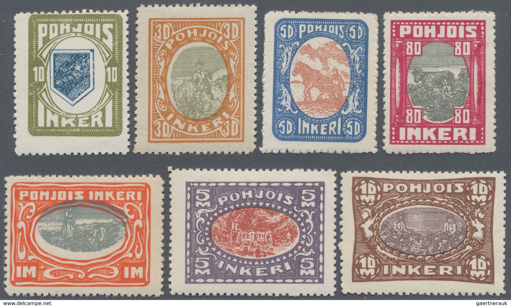 Nordingermanland: 1920, Definitive Issue (coat Of Arms, Harvesting, Agriculture, Church Etc.) In A L - Emisiones Locales