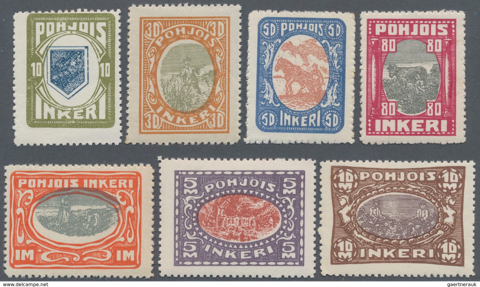 Nordingermanland: 1920, Definitive Issue (coat Of Arms, Harvesting, Agriculture, Church Etc.) In A L - Lokale Uitgaven