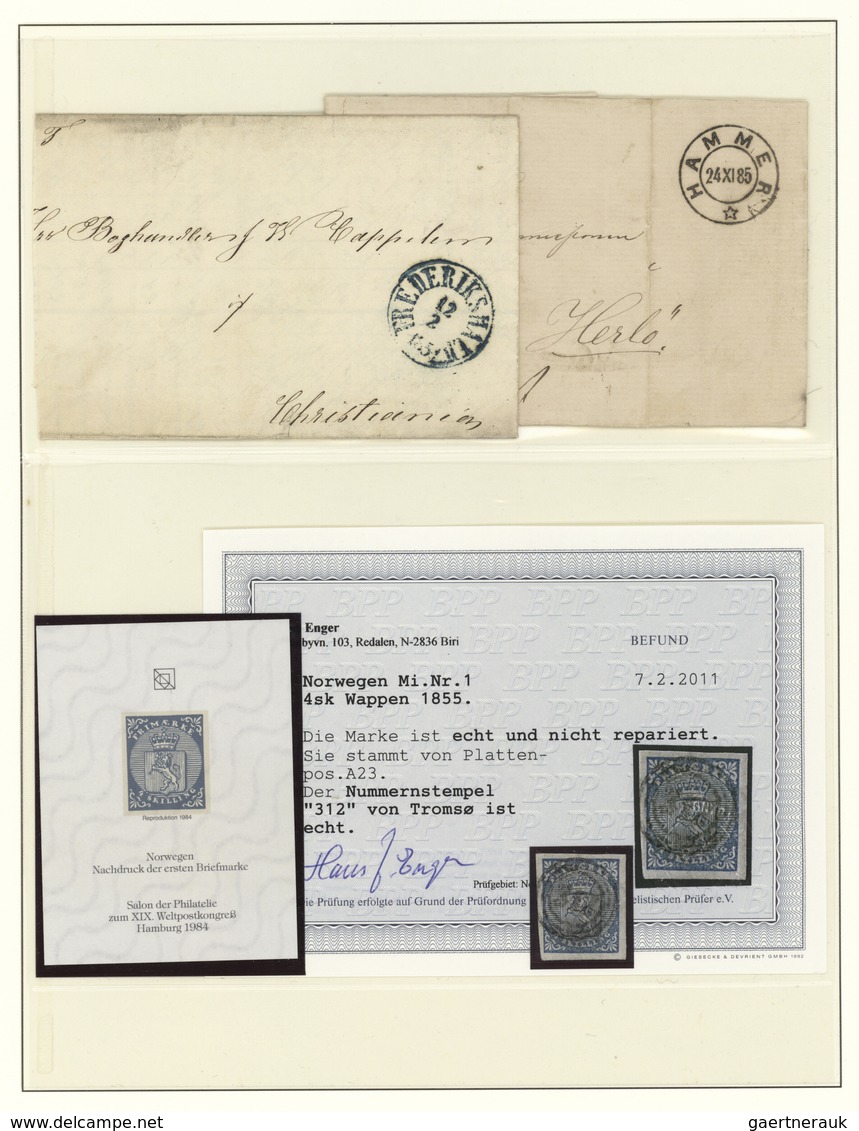 Norwegen: 1849/1999, Comprehensive Complete Collection In Four Lindner Binders, From Some Stampless - Covers & Documents