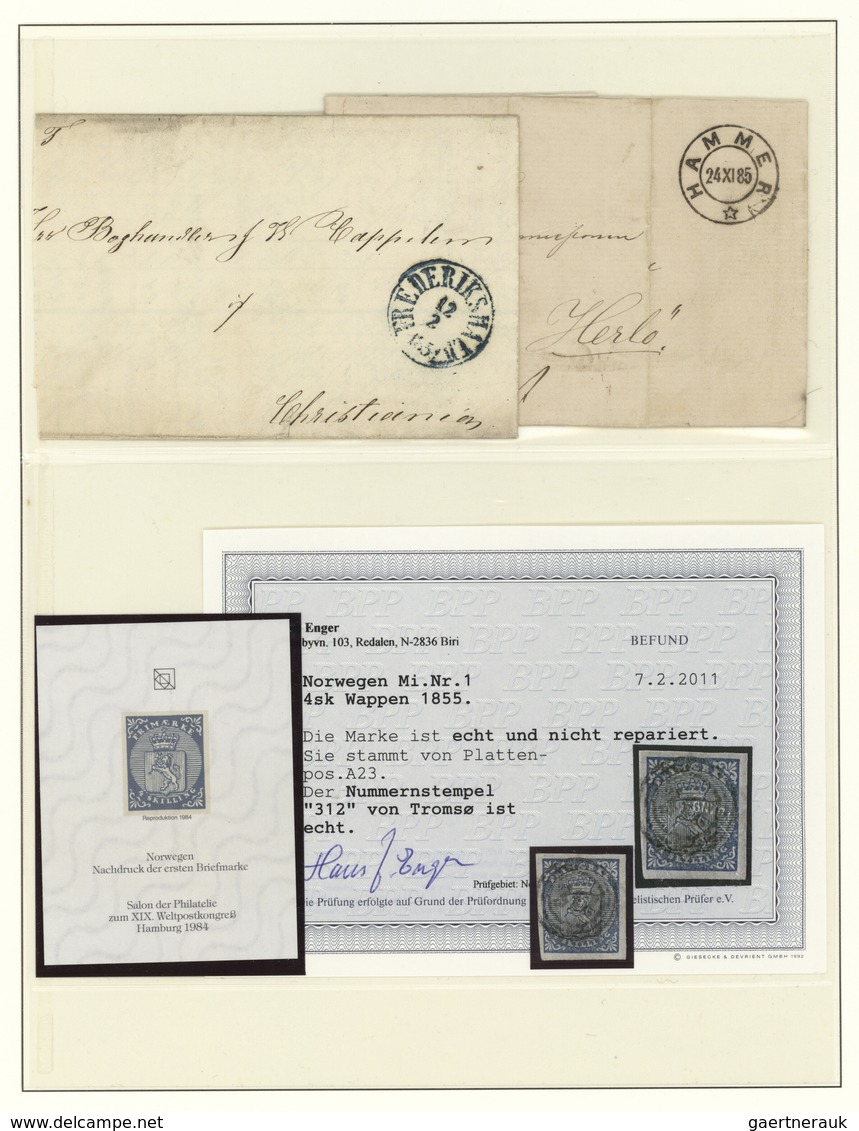 Norwegen: 1849/1999, Comprehensive Complete Collection In Four Lindner Binders, From Some Stampless - Briefe U. Dokumente