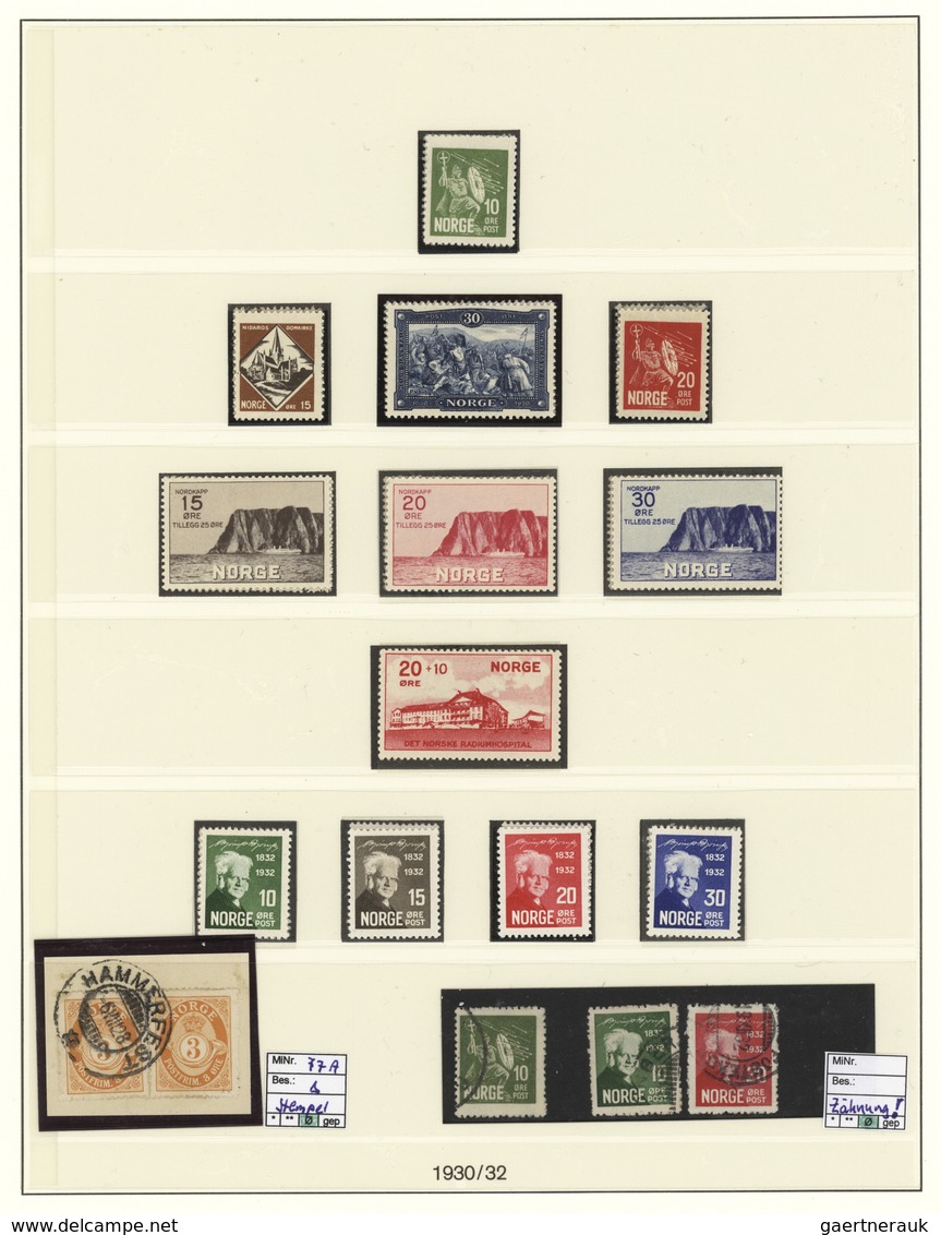 Norwegen: 1849/1999, comprehensive complete collection in four Lindner binders, from some stampless