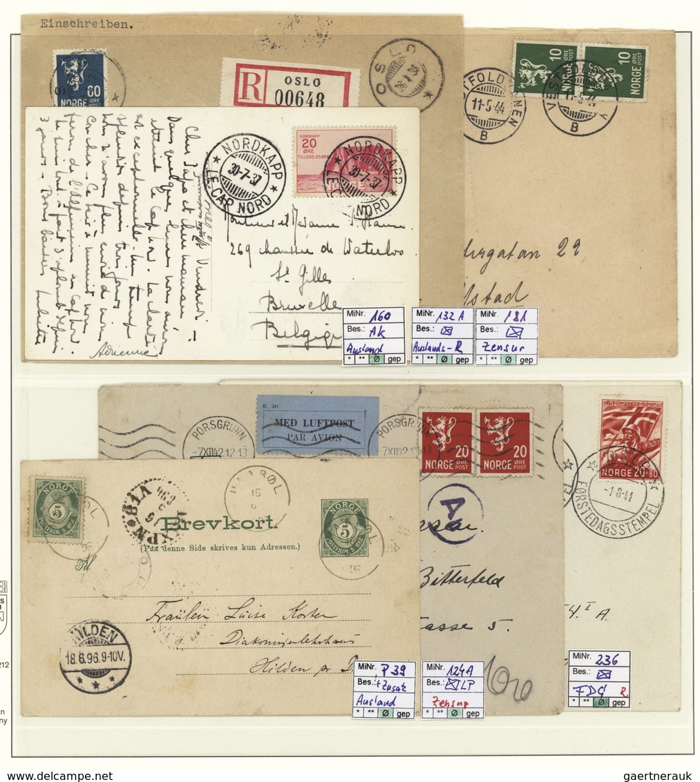 Norwegen: 1849/1999, comprehensive complete collection in four Lindner binders, from some stampless