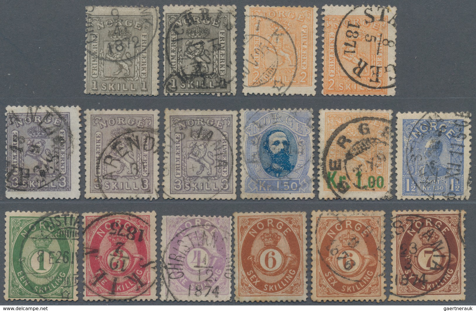 Norwegen: 1855/1910 (ca.), Duplicates Of The Classic Issues On Stockcards With Many Valuable Stamps - Brieven En Documenten