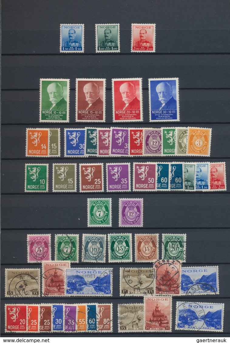 Norwegen: 1867-1987, Collection In Large Album Including Good Section Early Issues With Varieties, L - Brieven En Documenten