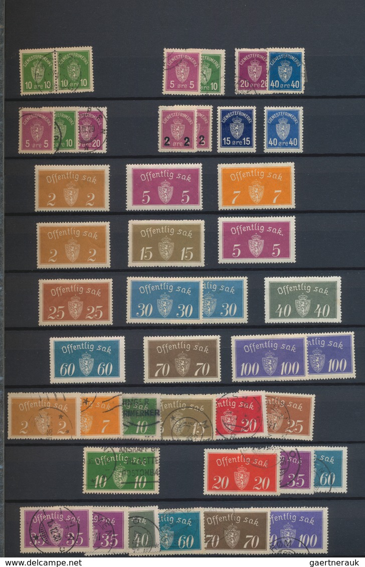 Norwegen: 1867-1987, Collection In Large Album Including Good Section Early Issues With Varieties, L - Brieven En Documenten