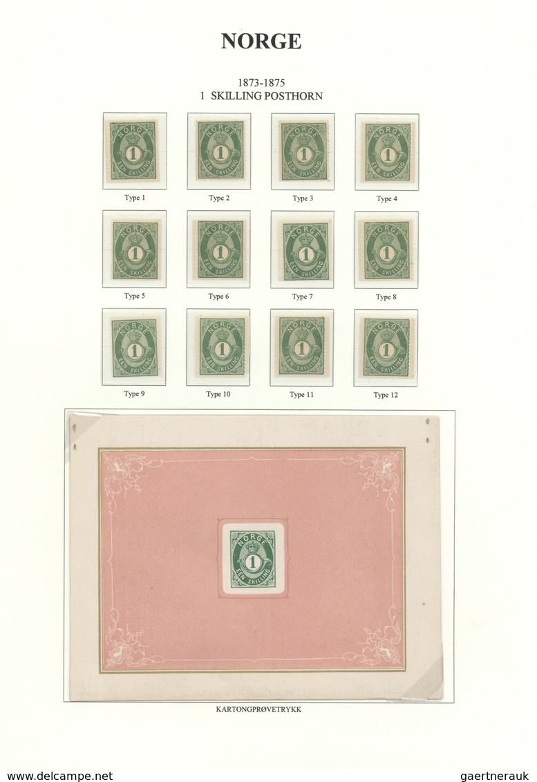 Norwegen: 1872/1874, Posthorn Issue 1sk. Green And 2sk.blue, Specialised Assortment, Comprising For - Brieven En Documenten