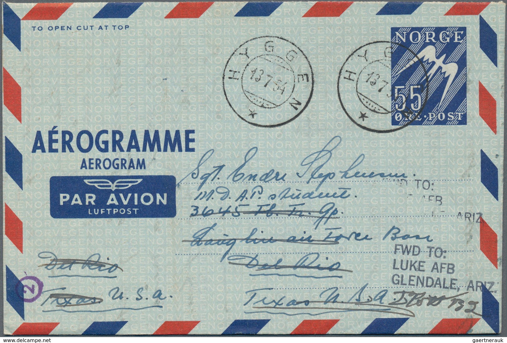 Norwegen - Ganzsachen: 1951/75 Holding Of About 760 Unused And Used (only In The USA) Airmail Foldin - Postal Stationery