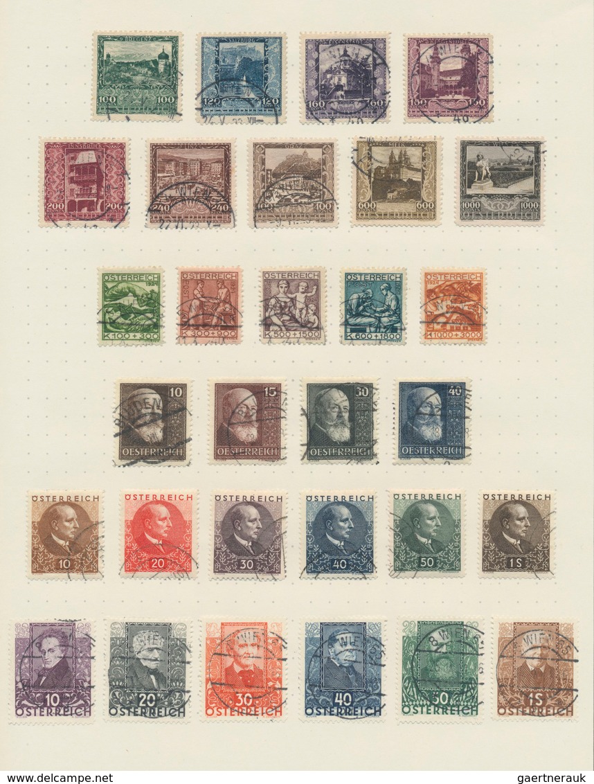 Österreich: 1850/1993, Gestempelte Sammlung Mit Vielen Kompletten Ausgaben (ohne Bl.1) Dabei Auch Ei - Collections