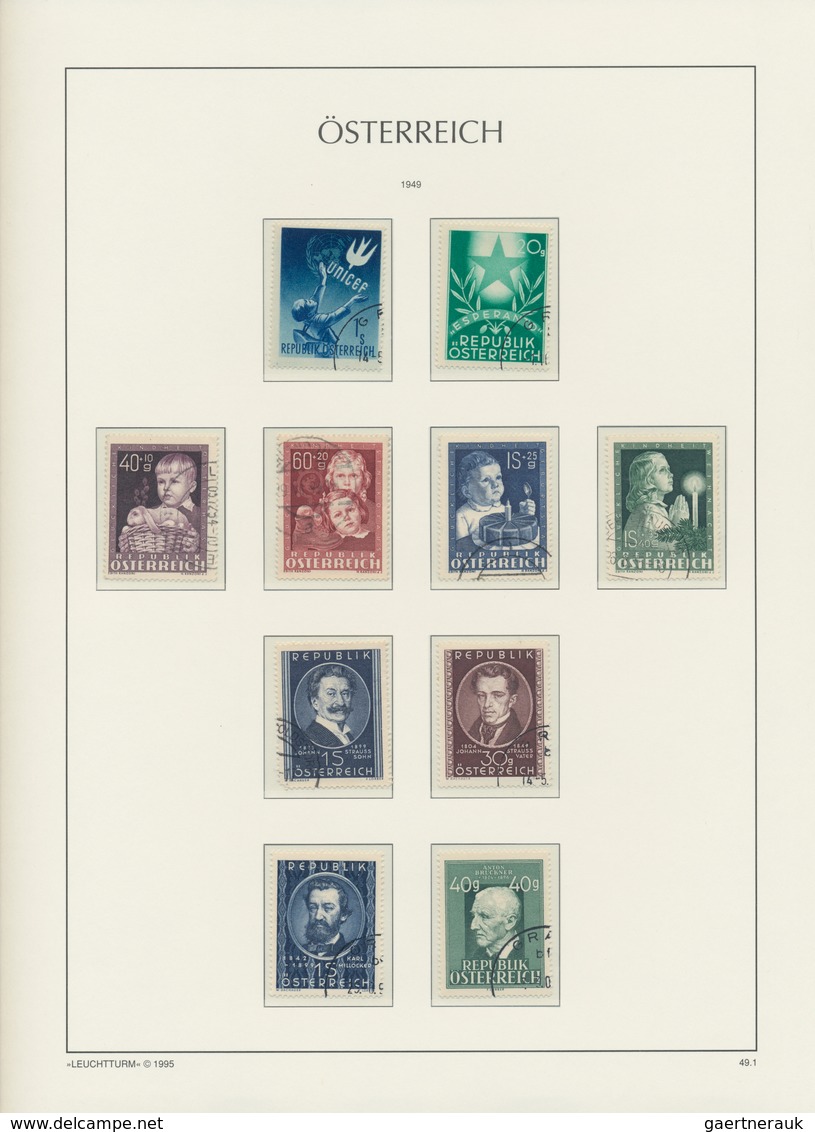 Österreich: 1850/2009, Gestempelte Sammlung In Vier Leuchtturm-Falzlos-Vordruckalben (grüne Alben Mi - Sammlungen