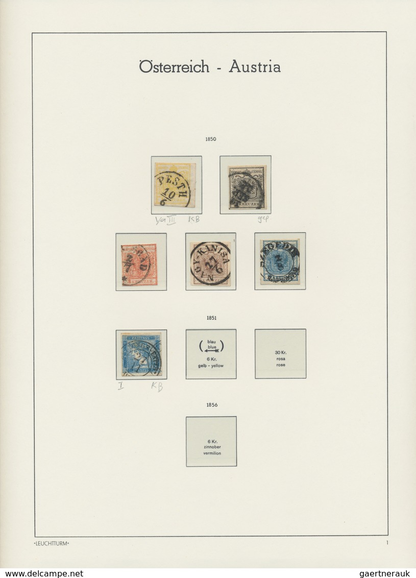 Österreich: 1850/2009, Gestempelte Sammlung In Vier Leuchtturm-Falzlos-Vordruckalben (grüne Alben Mi - Colecciones