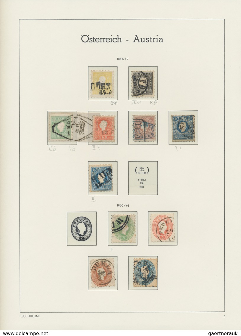 Österreich: 1850/2009, Gestempelte Sammlung In Vier Leuchtturm-Falzlos-Vordruckalben (grüne Alben Mi - Colecciones