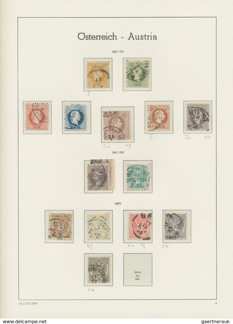 Österreich: 1850/2009, Gestempelte Sammlung In Vier Leuchtturm-Falzlos-Vordruckalben (grüne Alben Mi - Colecciones