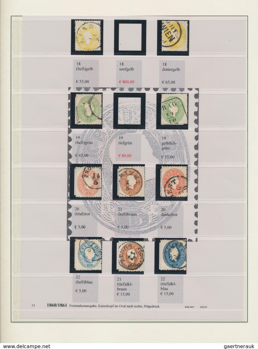 Österreich: 1860/1920 (ca.), Teils Etwas Spezialisierte Sammlung In Zwei Lindner-Ringbindern, Etwas - Sammlungen