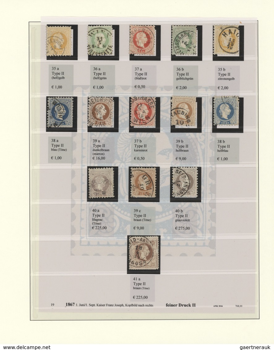 Österreich: 1867, Gestempelte Spezialpartie Von 45 Marken Der "Franz Joseph"-Ausgaben Und Allen Wert - Collections