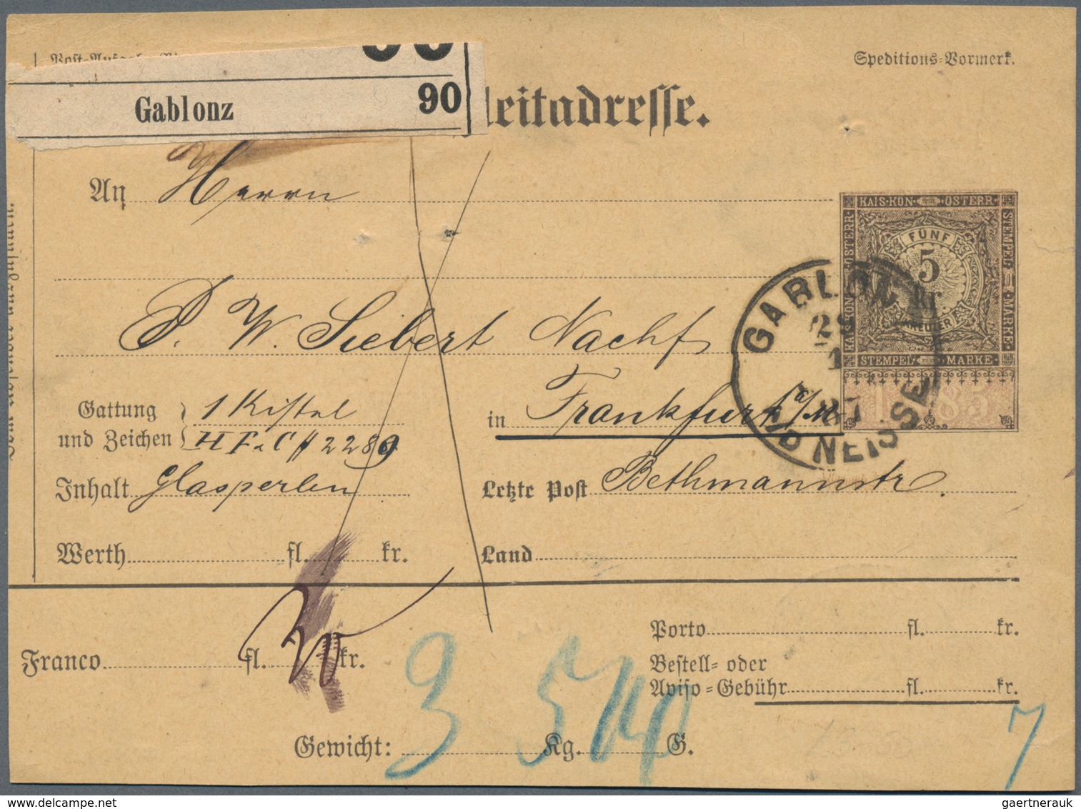 Österreich: 1871/1917, Ca. 20 Postbegleitadressen Frankiert Bzw. Mit Wertstempel-Eindruck, Sowie Rüc - Colecciones