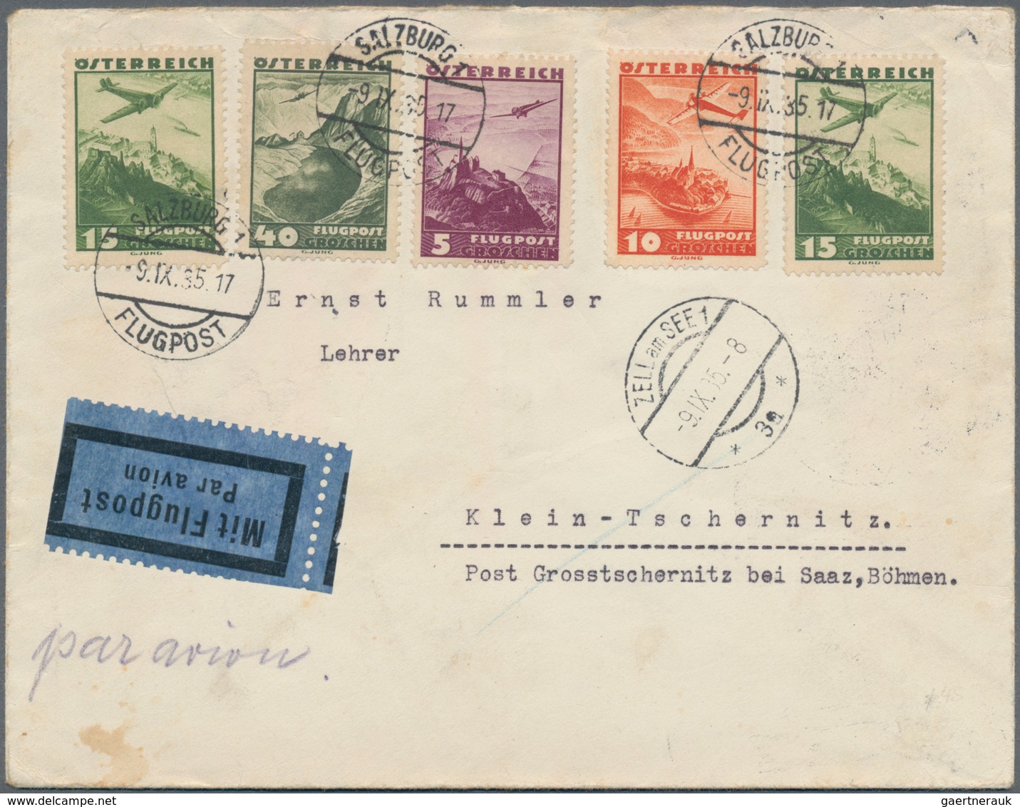 Österreich: 1900/1936, Partie Von 40 Briefen Und Karten, Teils Interessante Stempel, Luftpost, Nette - Sammlungen