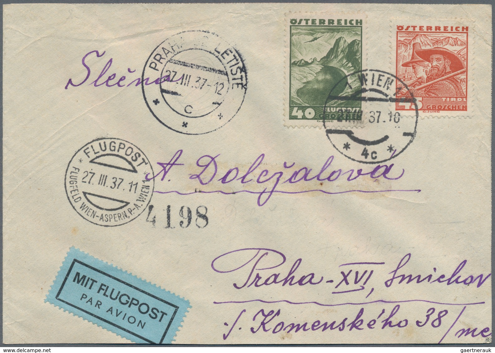 Österreich: 1900/1936, Partie Von 40 Briefen Und Karten, Teils Interessante Stempel, Luftpost, Nette - Collections