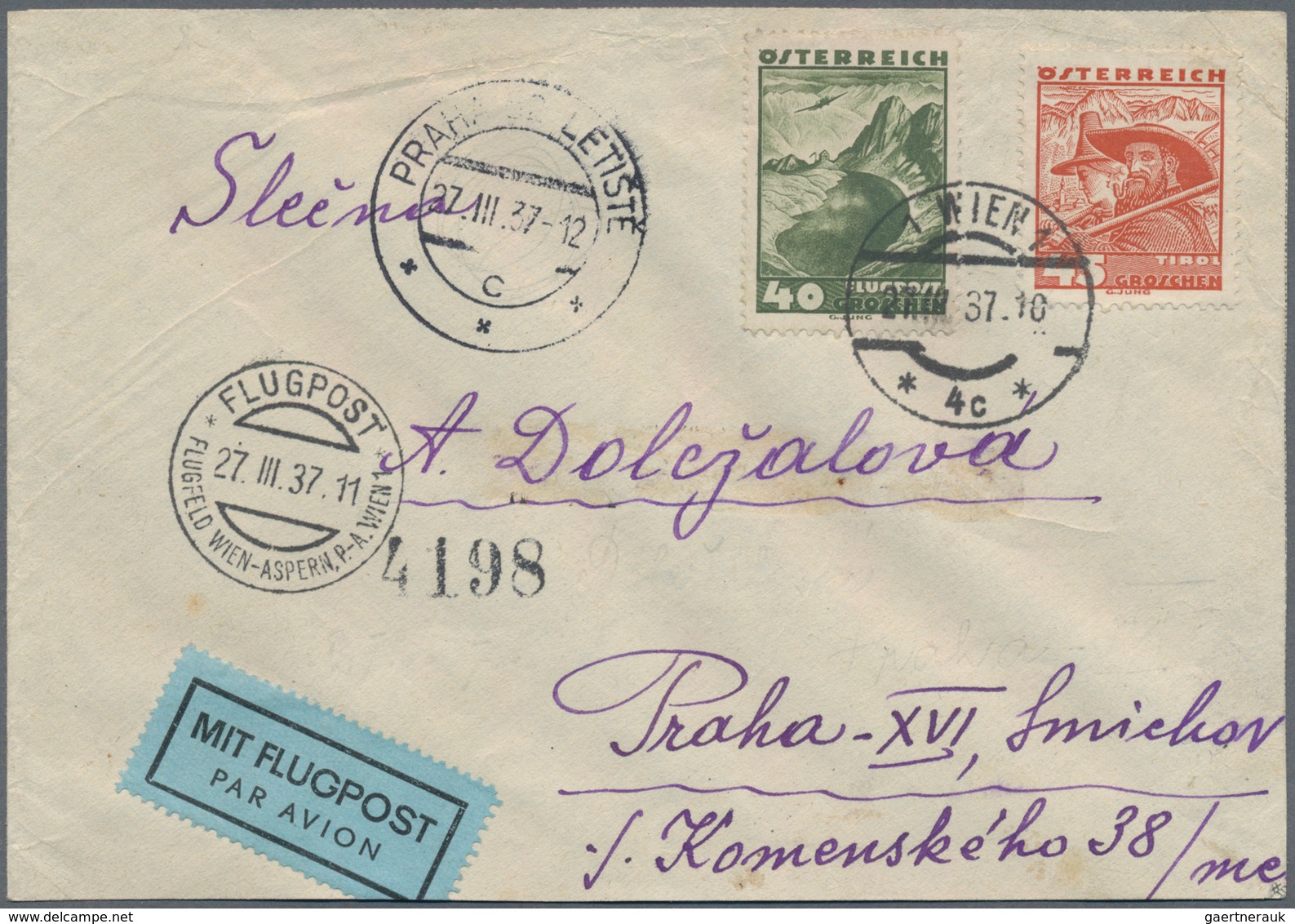Österreich: 1900/1936, Partie Von 40 Briefen Und Karten, Teils Interessante Stempel, Luftpost, Nette - Verzamelingen