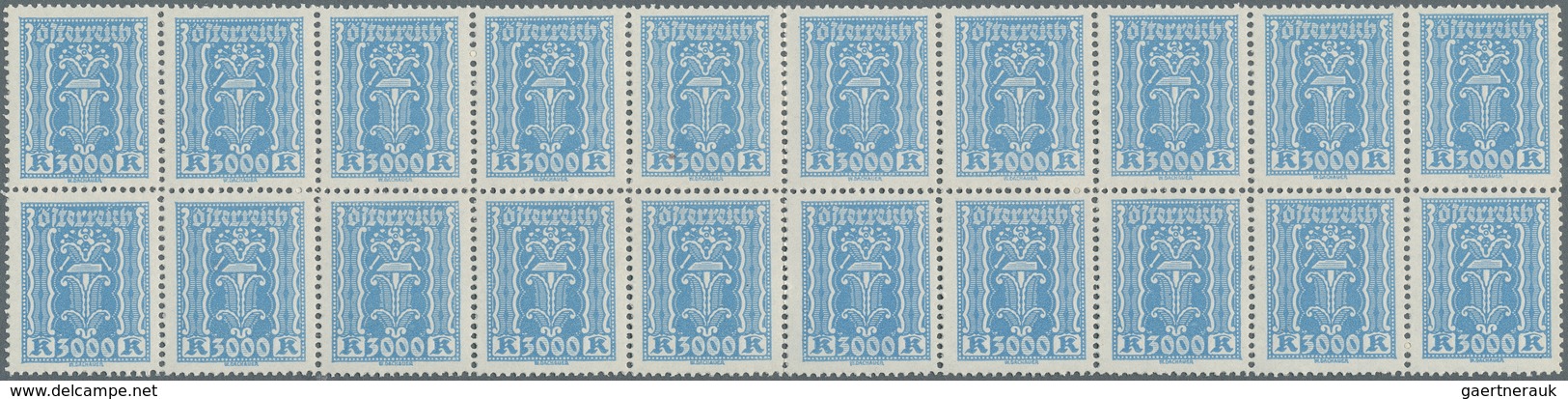 Österreich: 1923, Freimarke ,Landwirtschaft, Gewerbe Und Industrie‘ 3.000 Kr. Hellkobalt (milchblau) - Colecciones